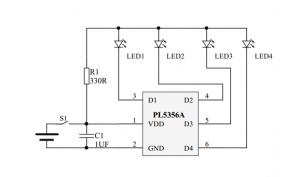單節(jié)鋰電池電量IC，4個指示燈電量指示IC-PL5356A