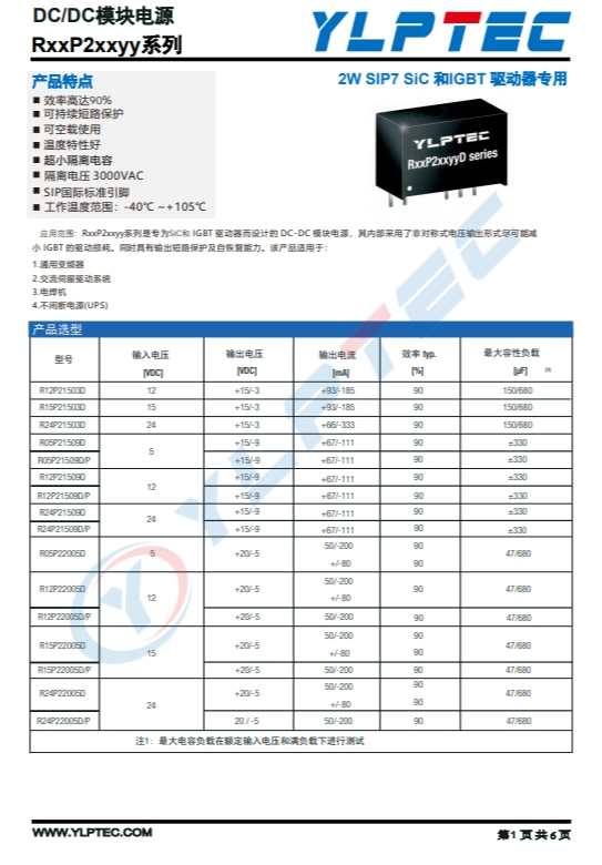 R15P21503D 2W SIP7 SiC 和IGBT 驅(qū)動(dòng)器專(zhuān)用 R15P21503D 2W SIP7 SiC 和IGBT 驅(qū)動(dòng)器專(zhuān)用