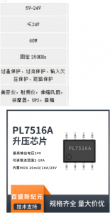 2.6-24V供電，輸齣24V 最大輸齣60W的內(nèi)置MOS芯片PL7516A